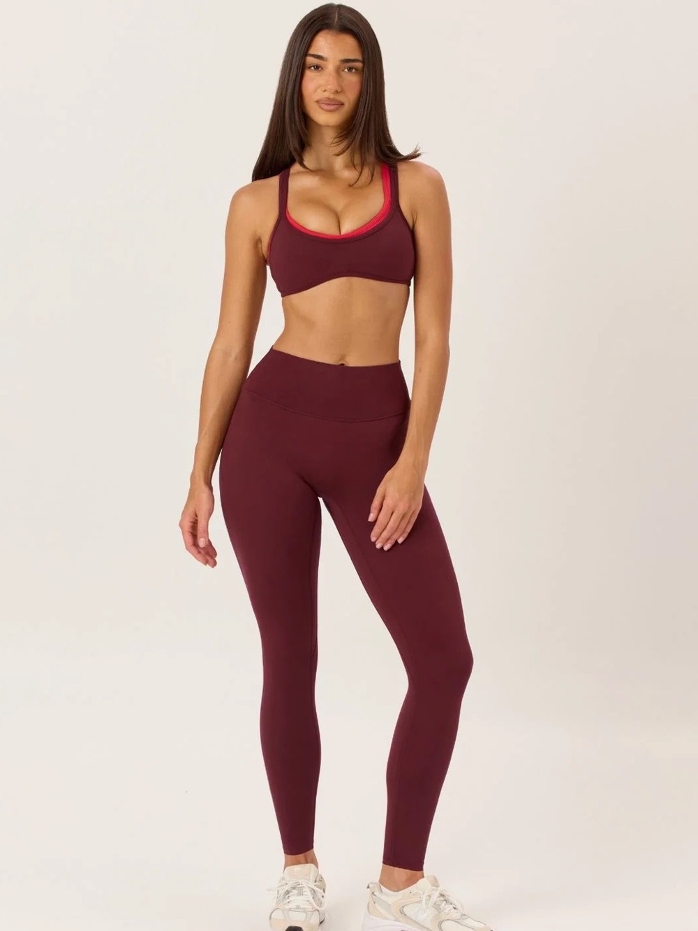 NWT CSB CROP SHOP BOUTIQUE Serenity Invisible Scrunch Legging - Burgundy - Small